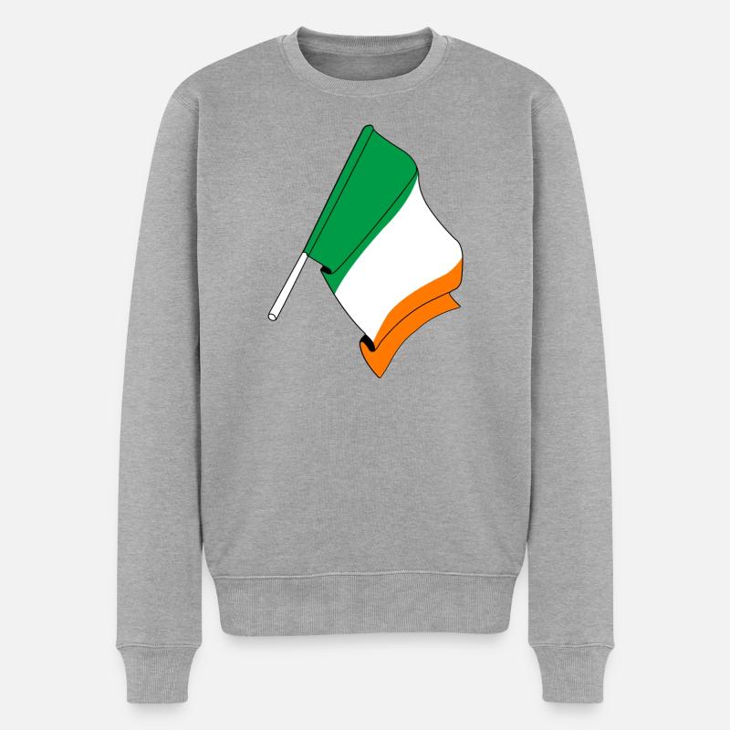 Flagge Irland - Männer Premium Bio Pullover - Grau meliert