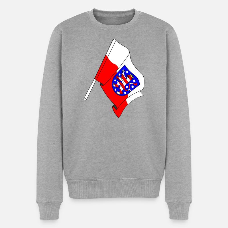 Flagge Thüringen - Männer Premium Bio Pullover - Grau meliert