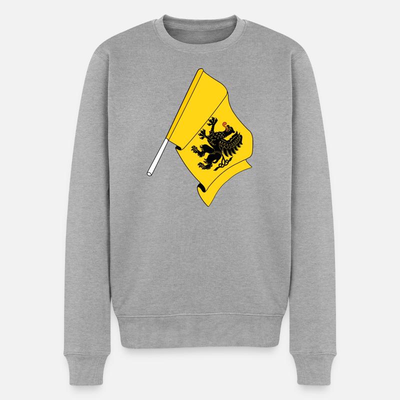 Drapeau de la Pologne de Poméranie - Pull Premium bio Homme - gris chiné
