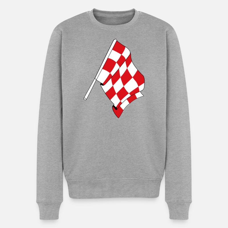 Flagge der Provinz Nordbrabant - Männer Premium Bio Pullover - Grau meliert
