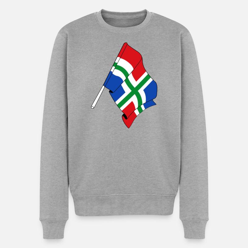 Drapeau de la province de Groningue - Pull Premium bio Homme - gris chiné