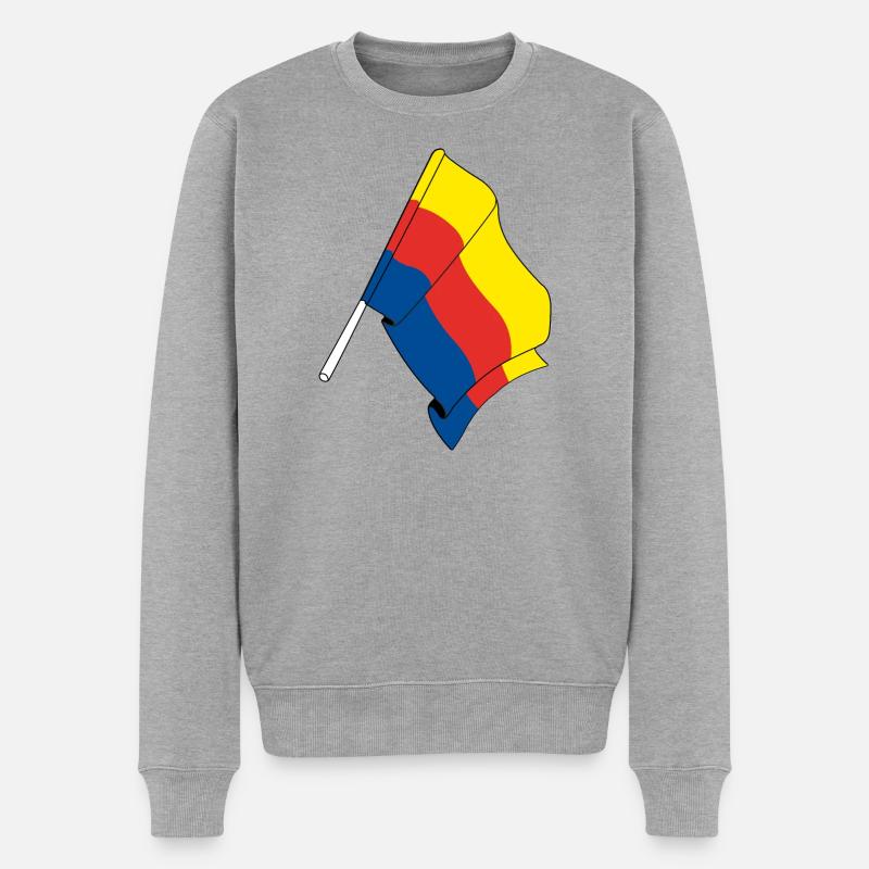 Flagge der Provinz Nordholland - Männer Premium Bio Pullover - Grau meliert