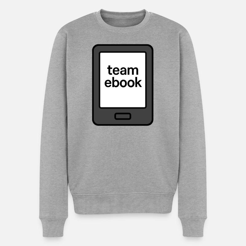 À quelle équipe appartiens-tu ? - Équipe eBook-Reader - Pull Premium bio Homme - gris chiné