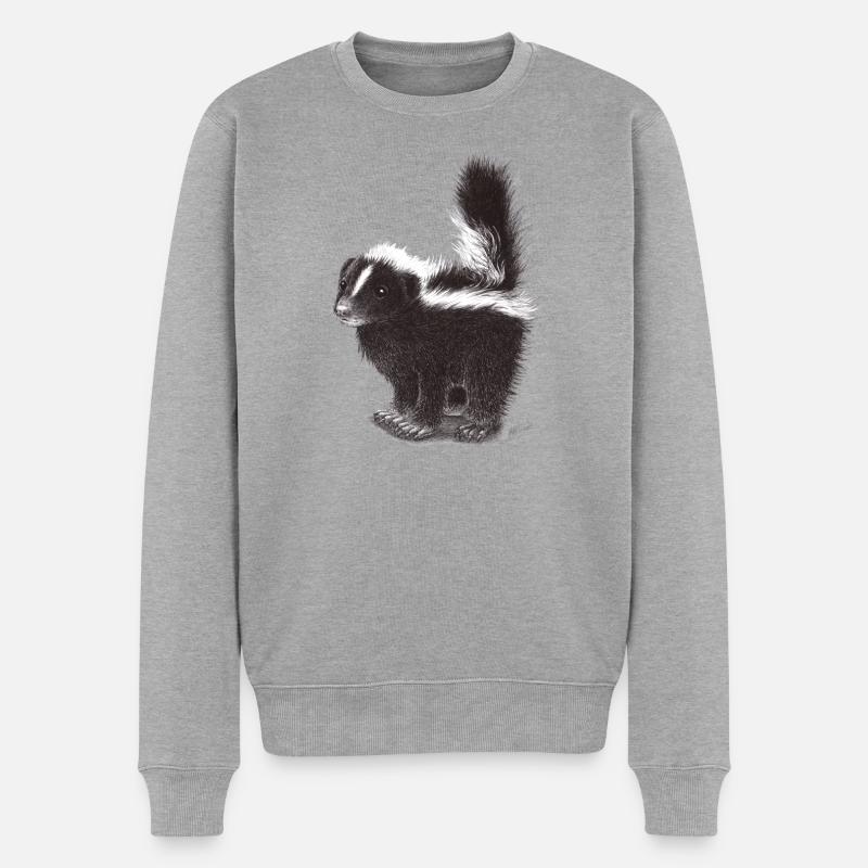 Niedliches cooles Stinktier - Männer Premium Bio Pullover - Grau meliert