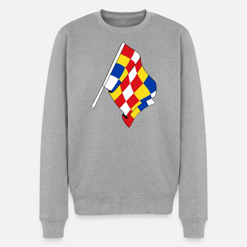 Flagge Antwerpen Belgien - Männer Premium Bio Pullover - Grau meliert