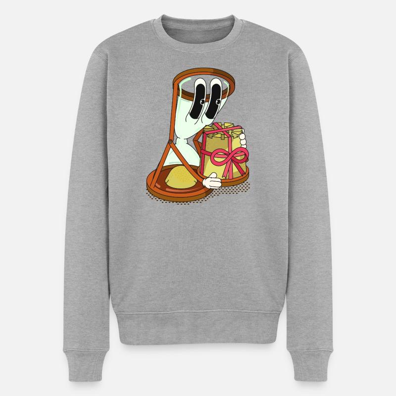 PRÉSENT - Pull Premium bio Homme - gris chiné