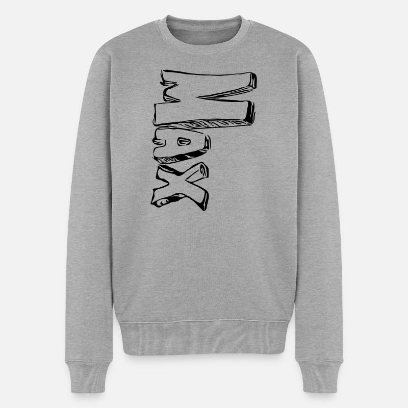 Max - Männer Premium Bio Pullover - Grau meliert