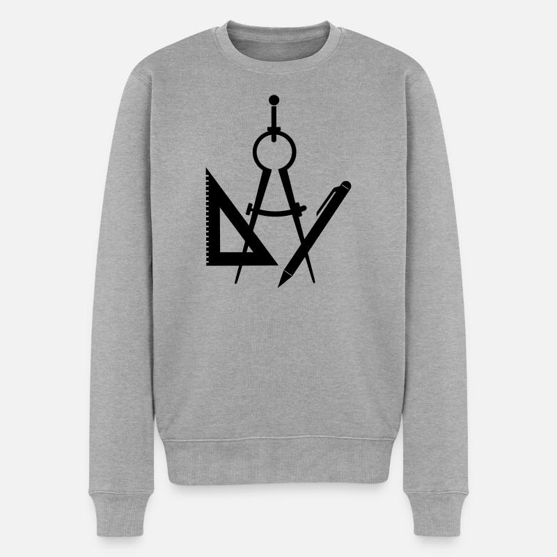 Logo de passeur d’architecte d’outils - Pull Premium bio Homme - gris chiné