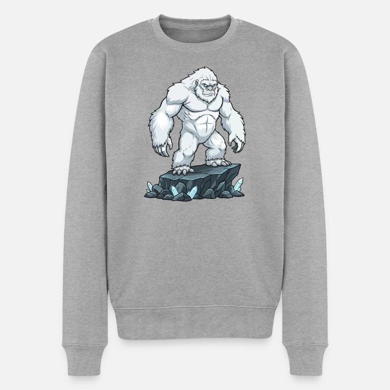 Yeti Abscheulicher Schneemann - Männer Premium Bio Pullover - Grau meliert