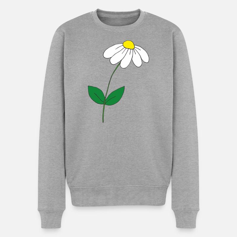 süsses Gänseblümchen - Männer Premium Bio Pullover - Grau meliert