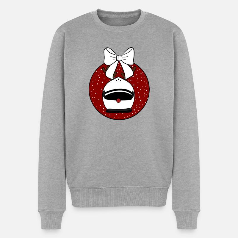 Weihnachtskugel  - Männer Premium Bio Pullover - Grau meliert