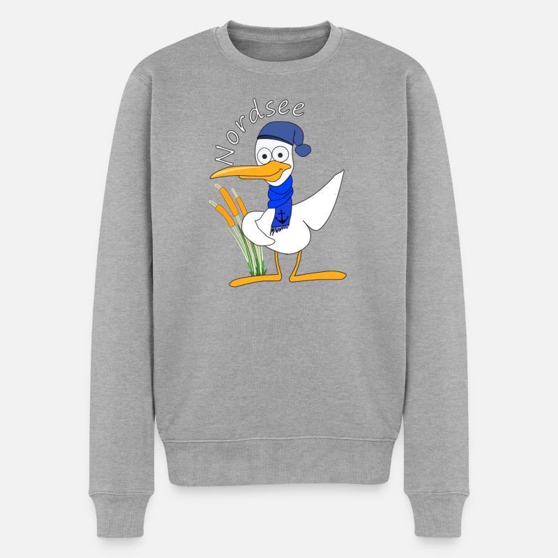 Nordsee - Männer Premium Bio Pullover - Grau meliert