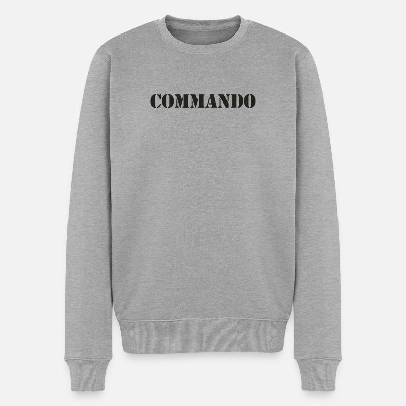 KOMMANDOTRUPPE - Männer Premium Bio Pullover - Grau meliert