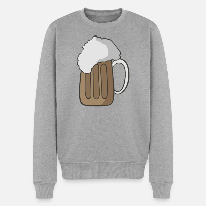 Bier - Männer Premium Bio Pullover - Grau meliert