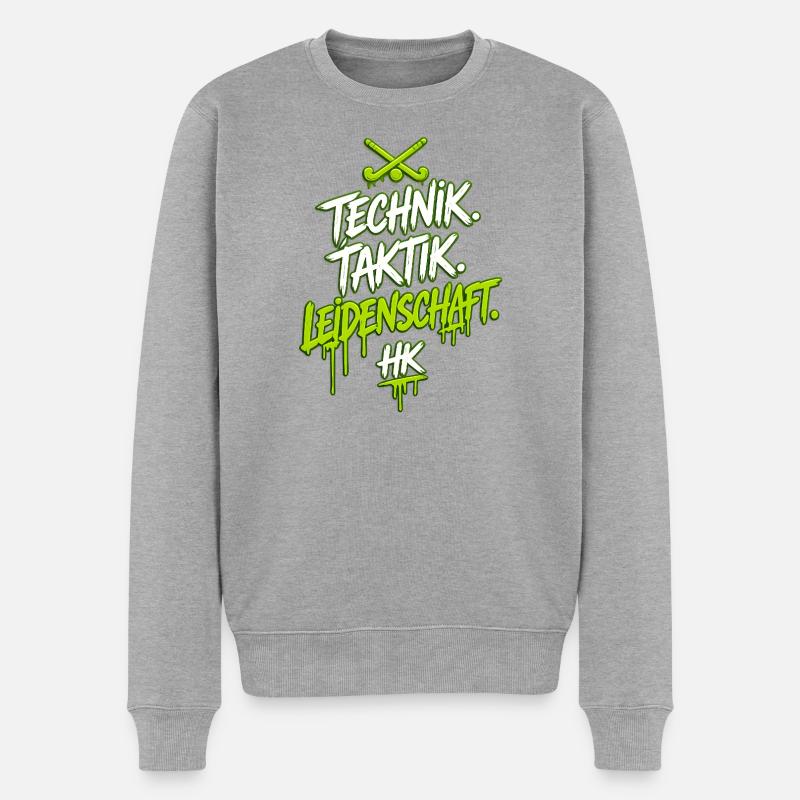 La technologie. Tactiques. La passion. - Pull Premium bio Homme - gris chiné