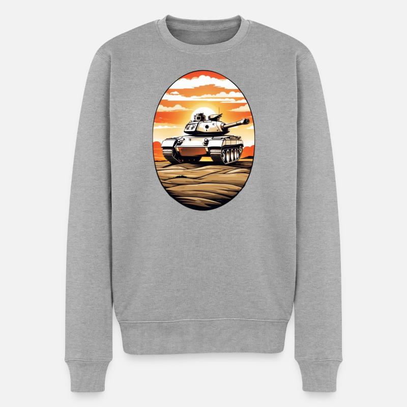 Panzerfahrer - Männer Premium Bio Pullover - Grau meliert