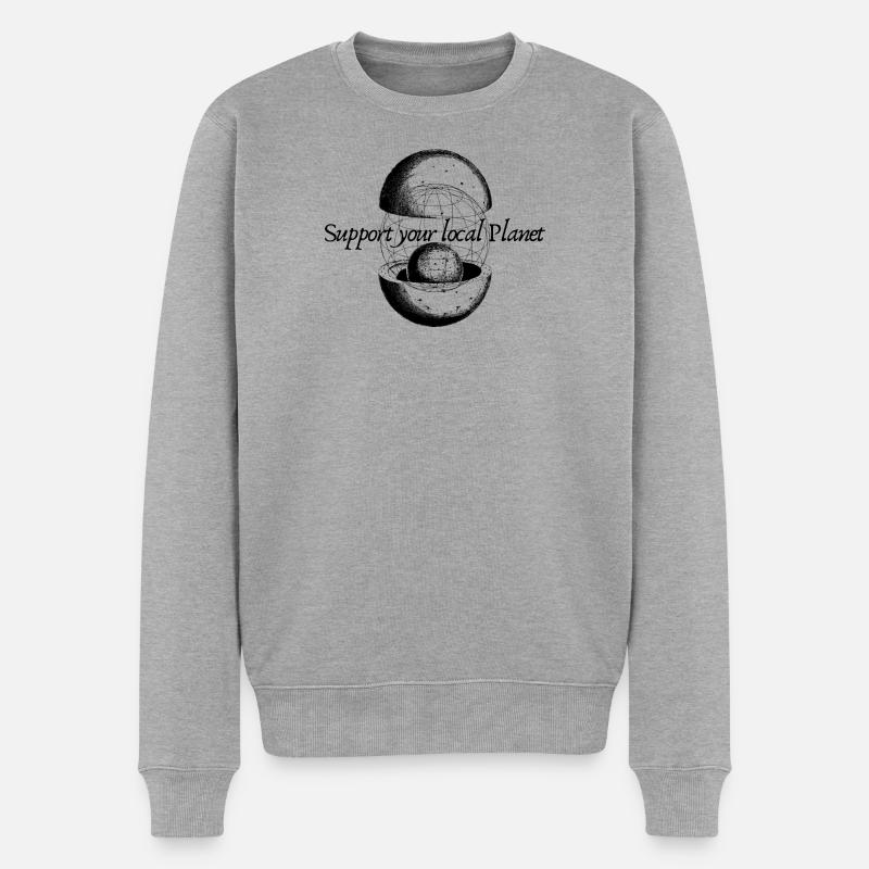Support your Local Planet - Männer Premium Bio Pullover - Grau meliert