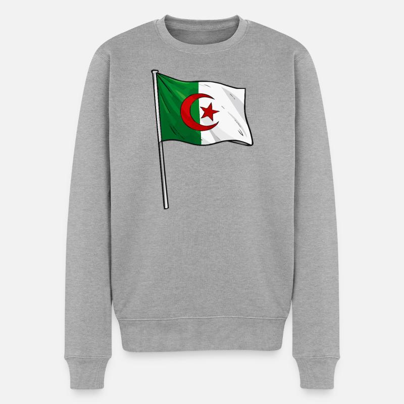 Drapeau algérien - Pull Premium bio Homme - gris chiné