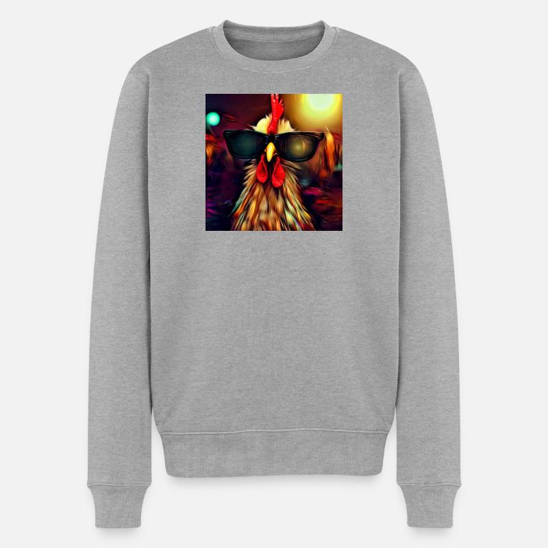 Fancy Chicken I - Männer Premium Bio Pullover - Grau meliert