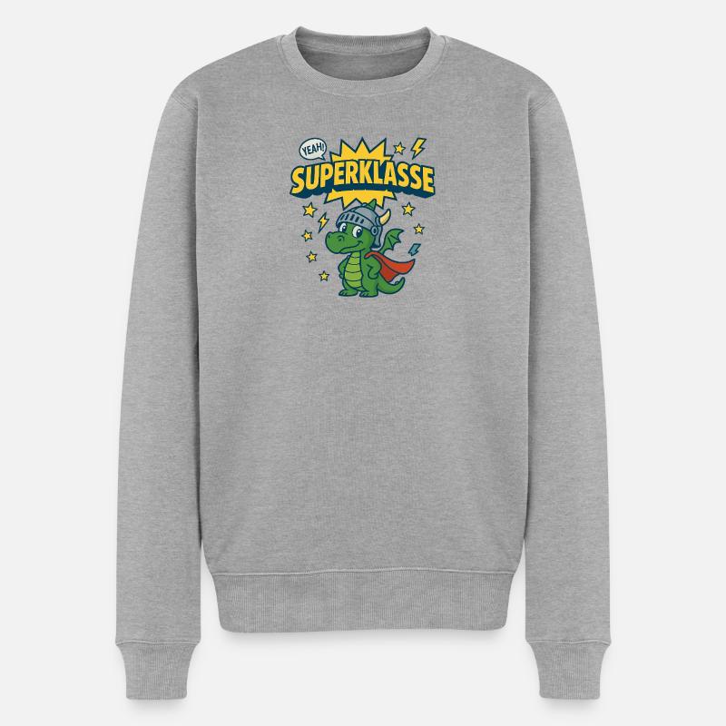 Superklasse - Männer Premium Bio Pullover - Grau meliert