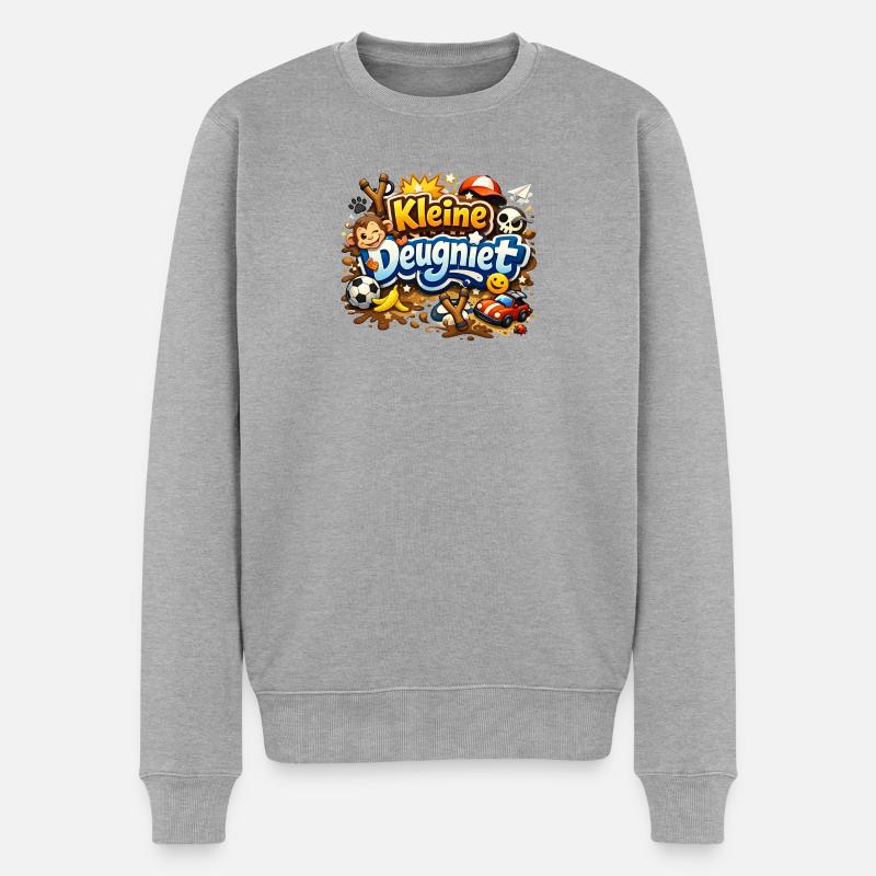 Kleine Schurke Spielwelt - Männer Premium Bio Pullover - Grau meliert