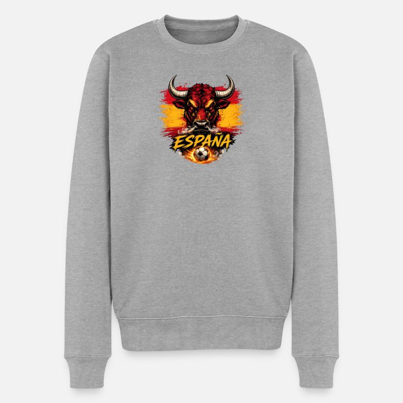 Esp_El Toro - Männer Premium Bio Pullover - Grau meliert