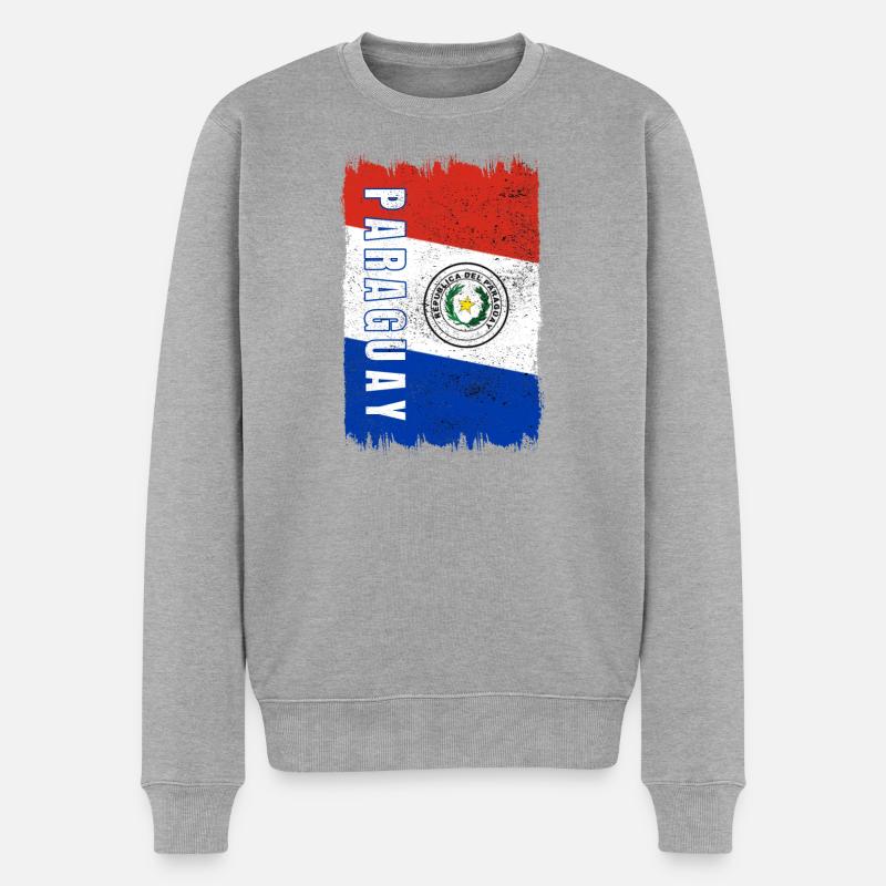 drapeau du Paraguay - Pull Premium bio Homme - gris chiné