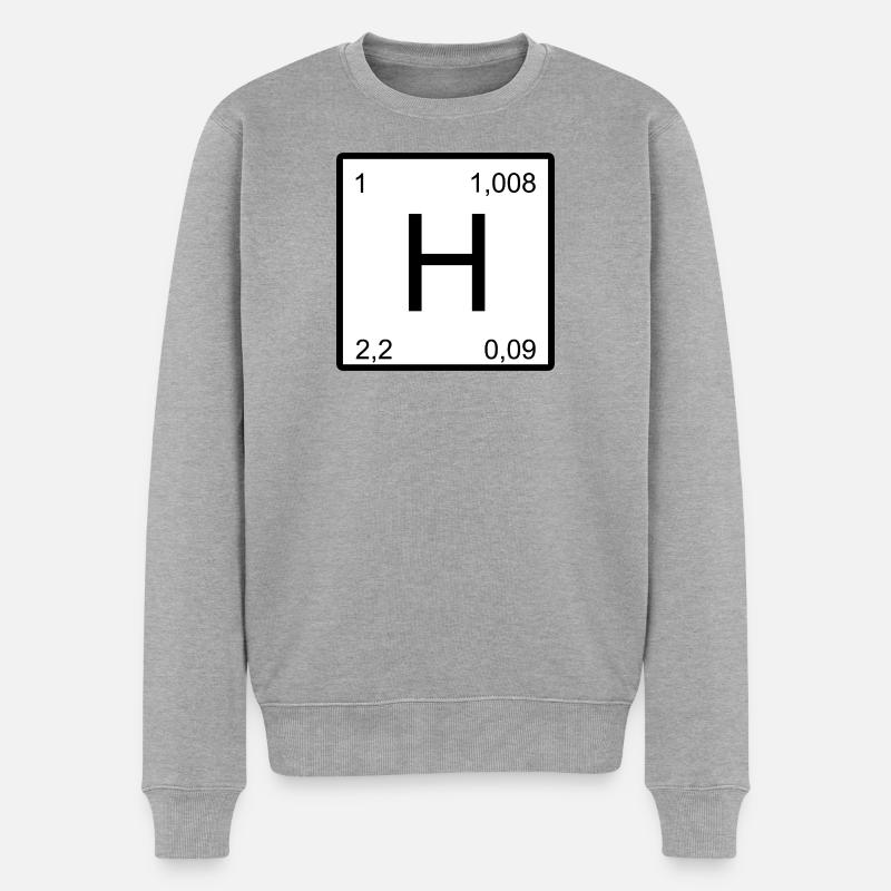 Conception du symbole de l’hydrogène - Pull Premium bio Homme - gris chiné