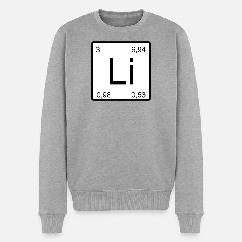 Conception d’élément minimal au lithium - Pull Premium bio Homme - gris chiné