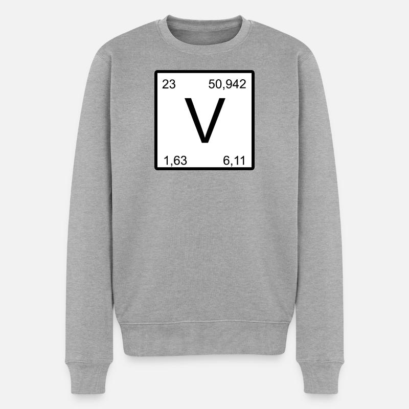 Vanadium V-Element Vanadium Design - Männer Premium Bio Pullover - Grau meliert