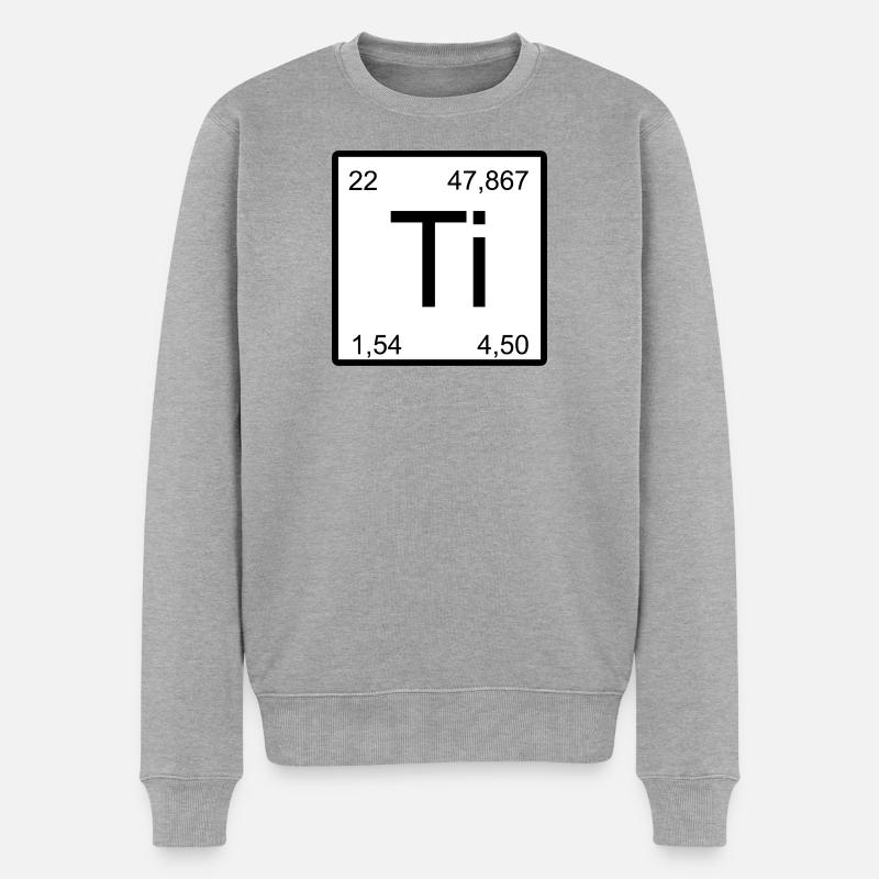 Titanium Elementsymbol Minimal Tile - Männer Premium Bio Pullover - Grau meliert