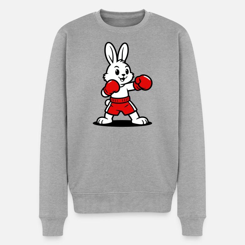 Boxe au lièvre - Pull Premium bio Homme - gris chiné