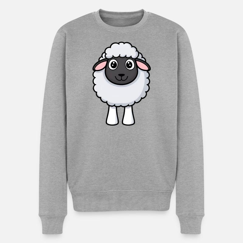 Zottel-Schaf Kuschel-Design - Männer Premium Bio Pullover - Grau meliert