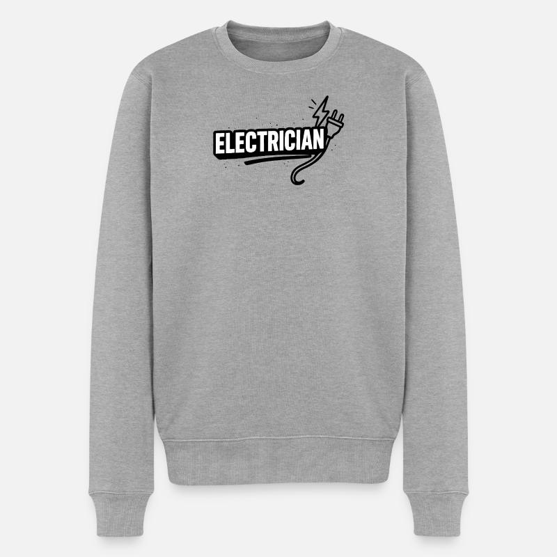 Flash de câble Motif d’Électricien - Pull Premium bio Homme - gris chiné