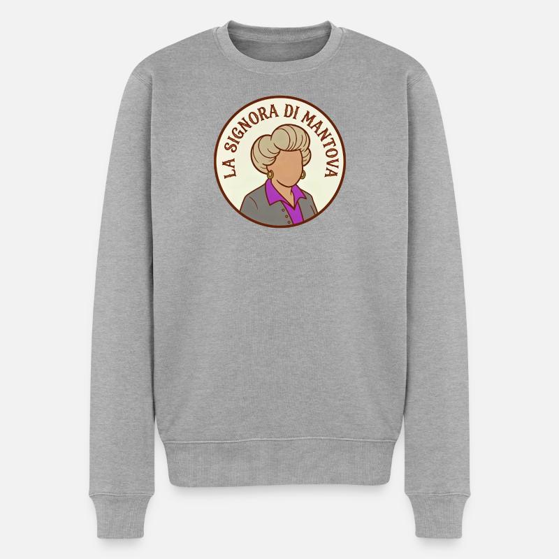 Die Dame von Mantua - Männer Premium Bio Pullover - Grau meliert