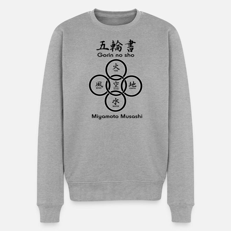 Fünf Kreise oder Ringe - Männer Premium Bio Pullover - Grau meliert