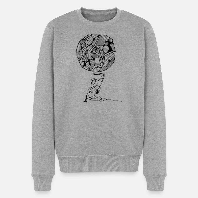 Atlante - Männer Premium Bio Pullover - Grau meliert