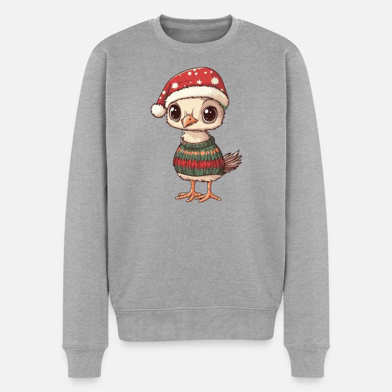 Strauß Weihnachten - Männer Premium Bio Pullover - Grau meliert