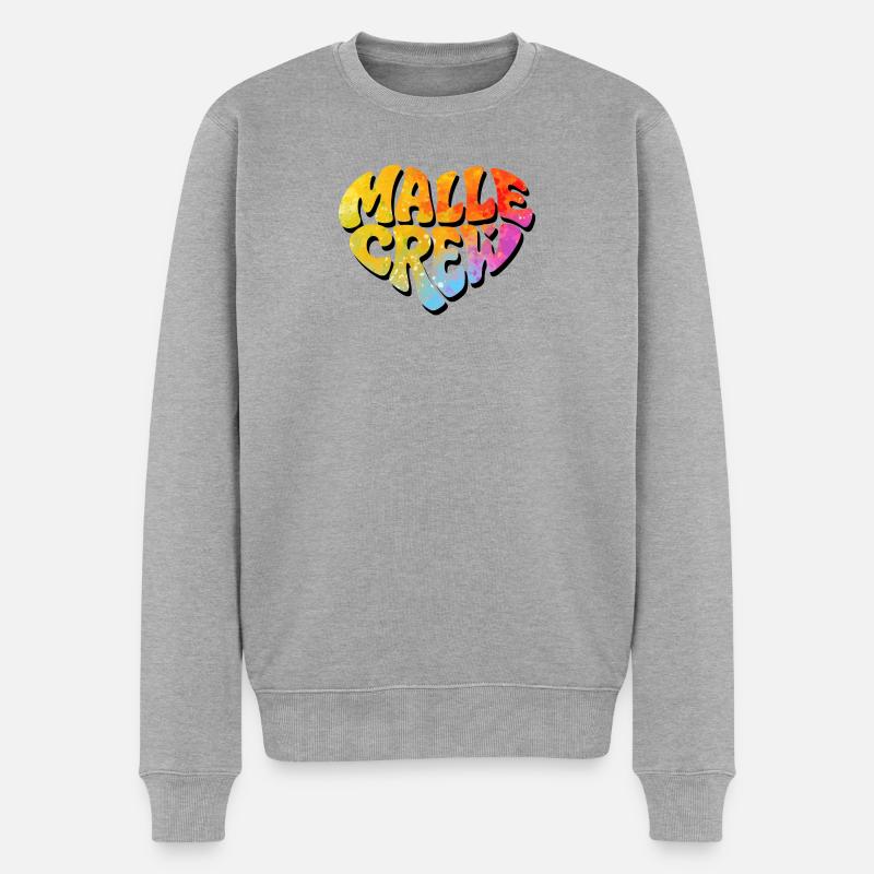 MALLE CREW  - Männer Premium Bio Pullover - Grau meliert