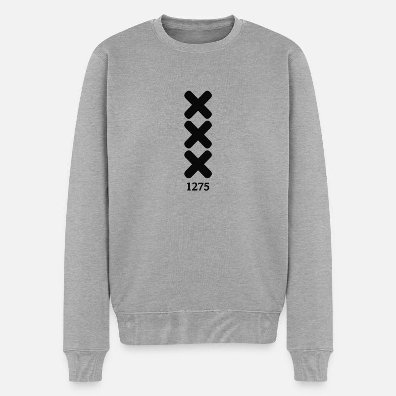 Amsterdam Black Est 1275 - Männer Premium Bio Pullover - Grau meliert