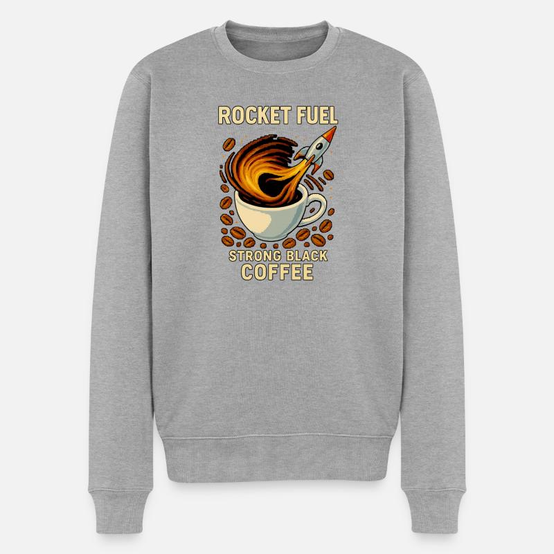 Café noir fort Rocket Fuel - Pull Premium bio Homme - gris chiné
