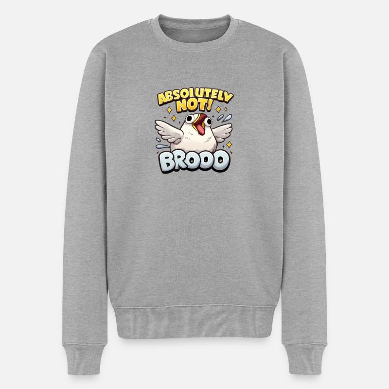 White Bird Meme - Männer Premium Bio Pullover - Grau meliert