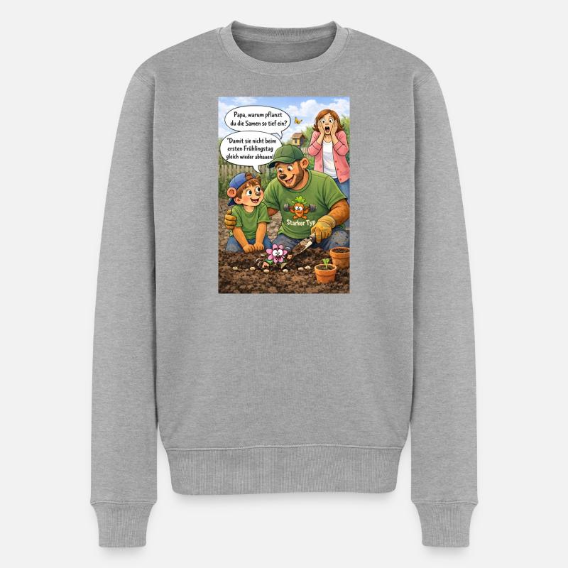 Gartenfreunde Beetspaß - Männer Premium Bio Pullover - Grau meliert