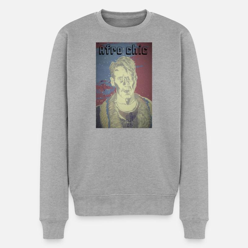 Afro chic - Pull Premium bio Homme - gris chiné
