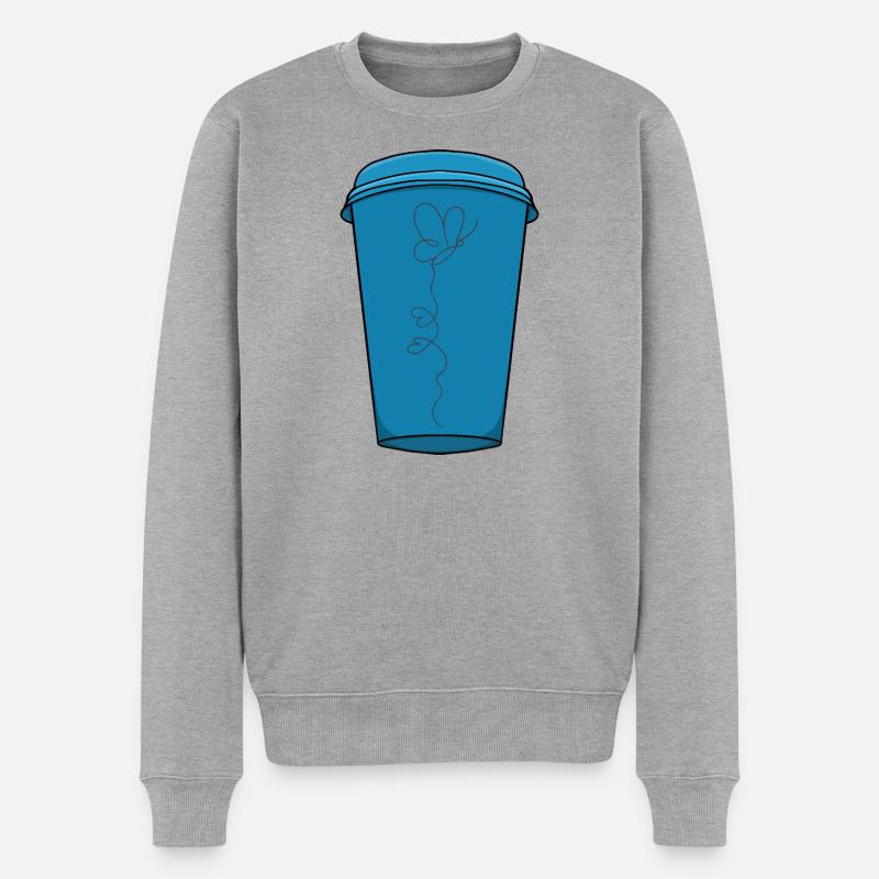 Une boisson pour les amoureux - Pull Premium bio Homme - gris chiné