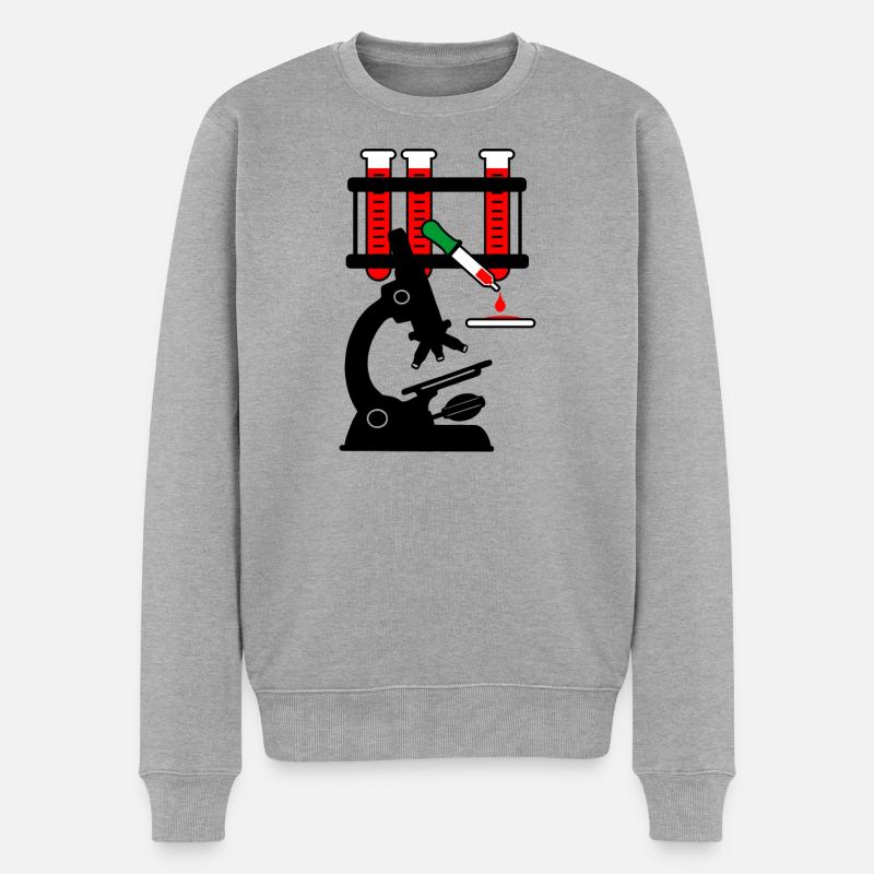 Microschoop de don de sang - Pull Premium bio Homme - gris chiné