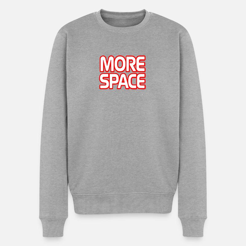 Mehr Space Neon Text - Männer Premium Bio Pullover - Grau meliert