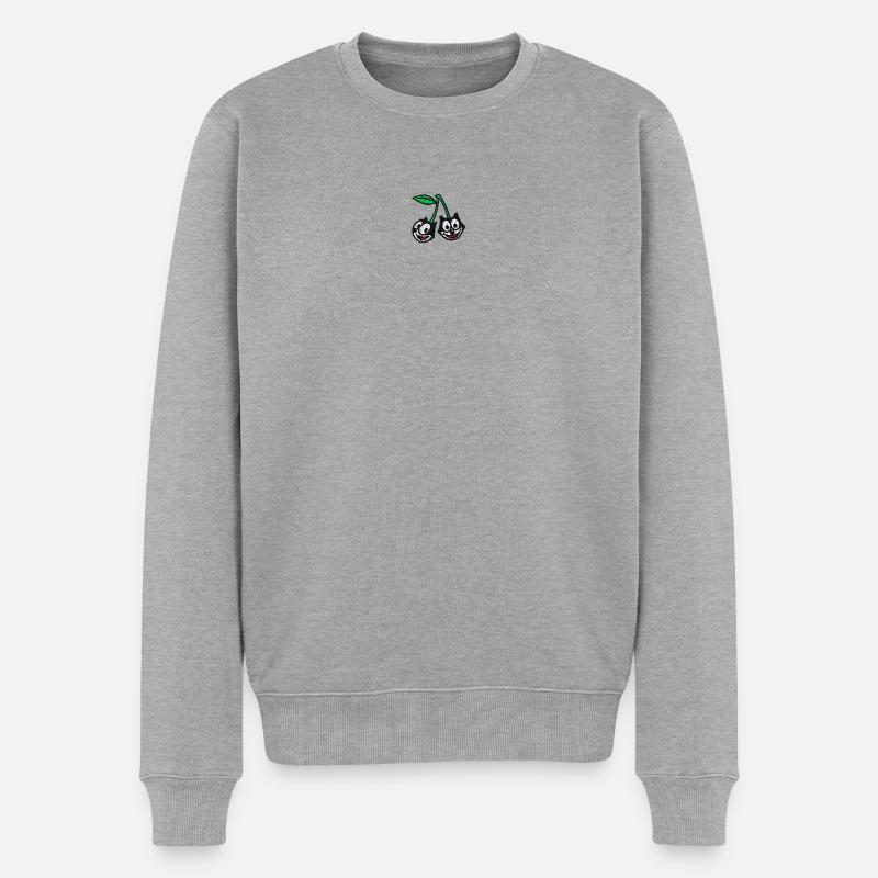 Felix The Cat Design Bâton Cerises - Pull Premium bio Homme - gris chiné
