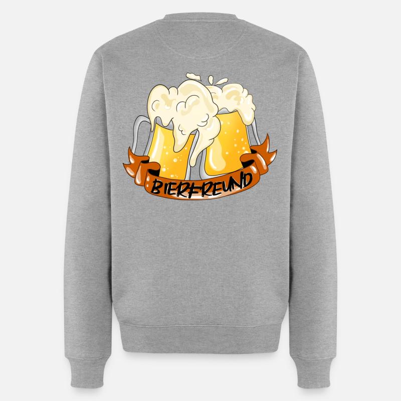 Prost! Bierfreund - Männer Premium Bio Pullover - Grau meliert