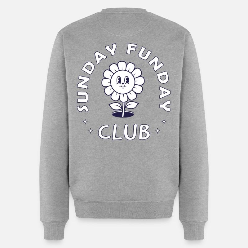 Sunday Funday Club – Lustiger Weekend Spruch - Männer Premium Bio Pullover - Grau meliert